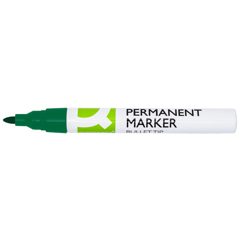 Marcatore permanente Q-Connect con fusto in metallo e punta conica 4 mm verde KF11711